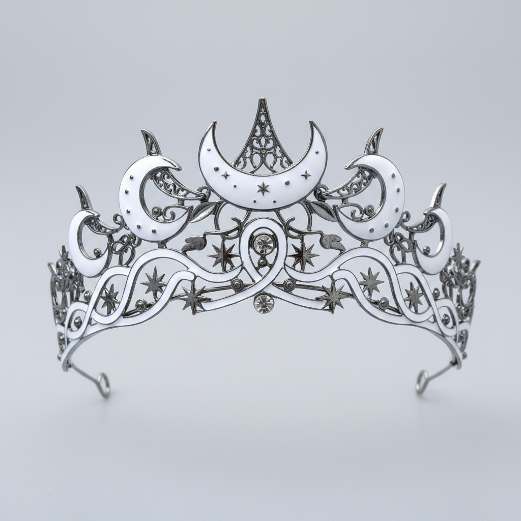 Celestial Moon and Star Gothic Tiara Crown