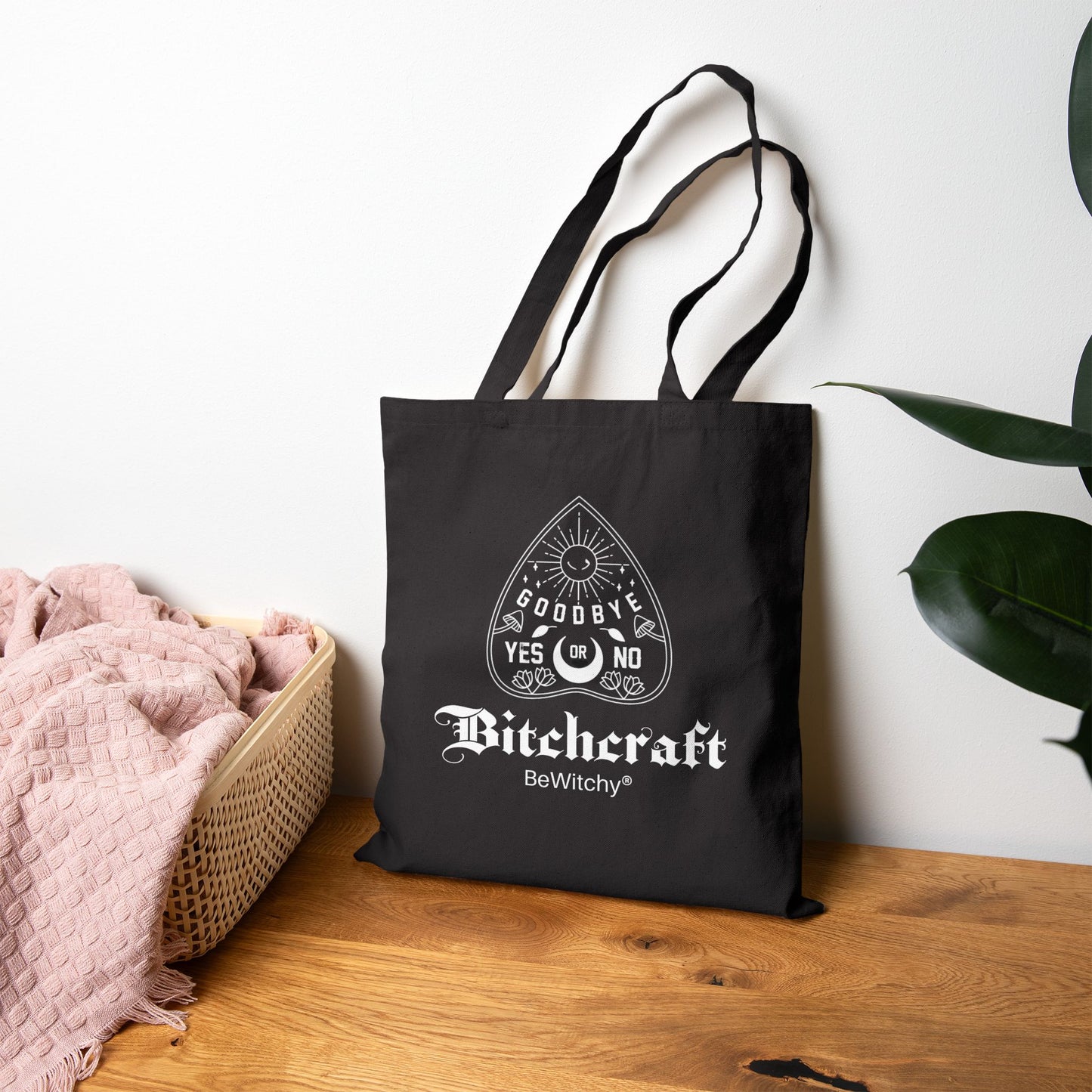 Tote Bag — Bitchcraft Ouija Design Cotton Canvas Tote (BeWitchy)
