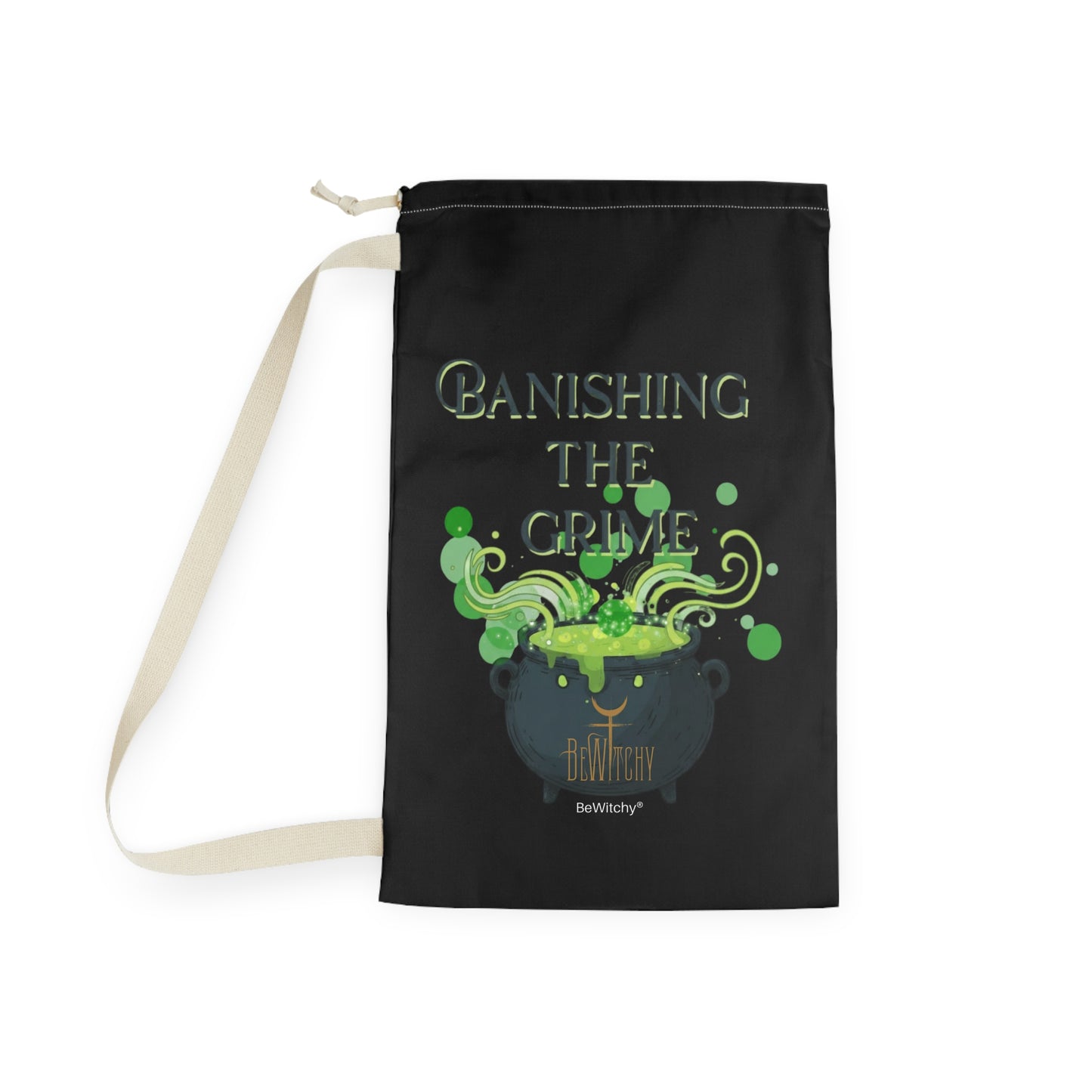 Laundry Bag - "Banishing the Grime" Witchy Cauldron Laundry Sack