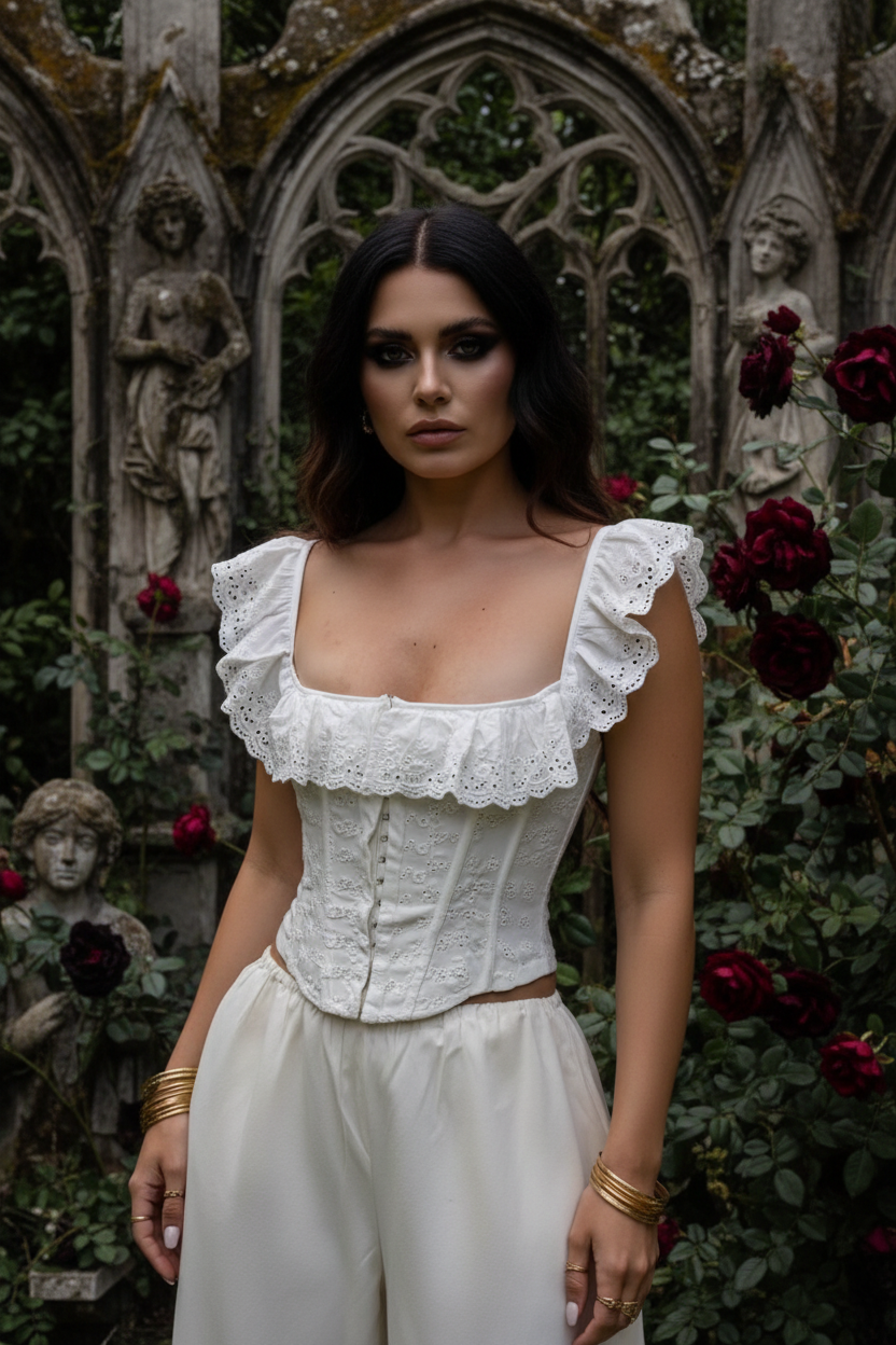 BeWitchy® Lace-Up Eyelet Ruffle Tank - SPECIAL ORDER IN 🌙✨