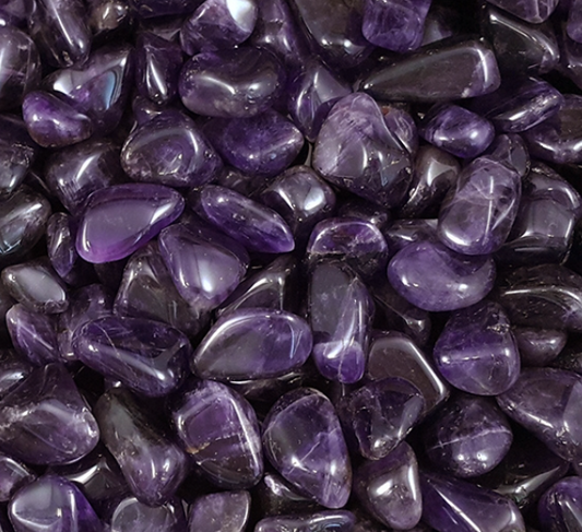 Dark Amethyst Tumbled Stone (Large 2–3cm)