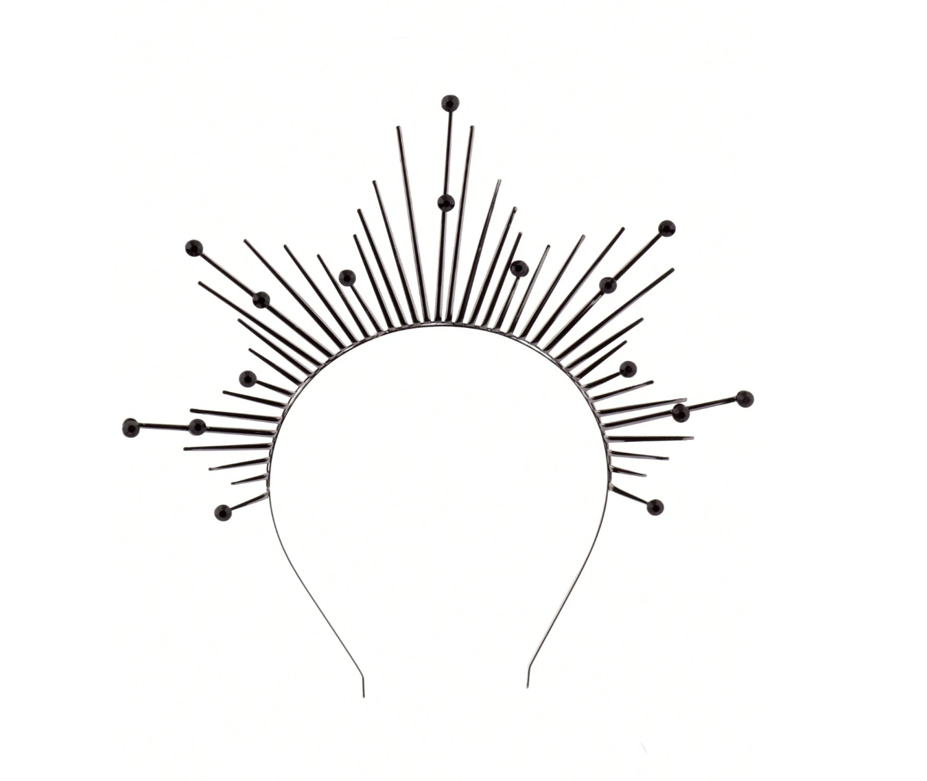 Midnight Sunburst Spiked Halo Crown