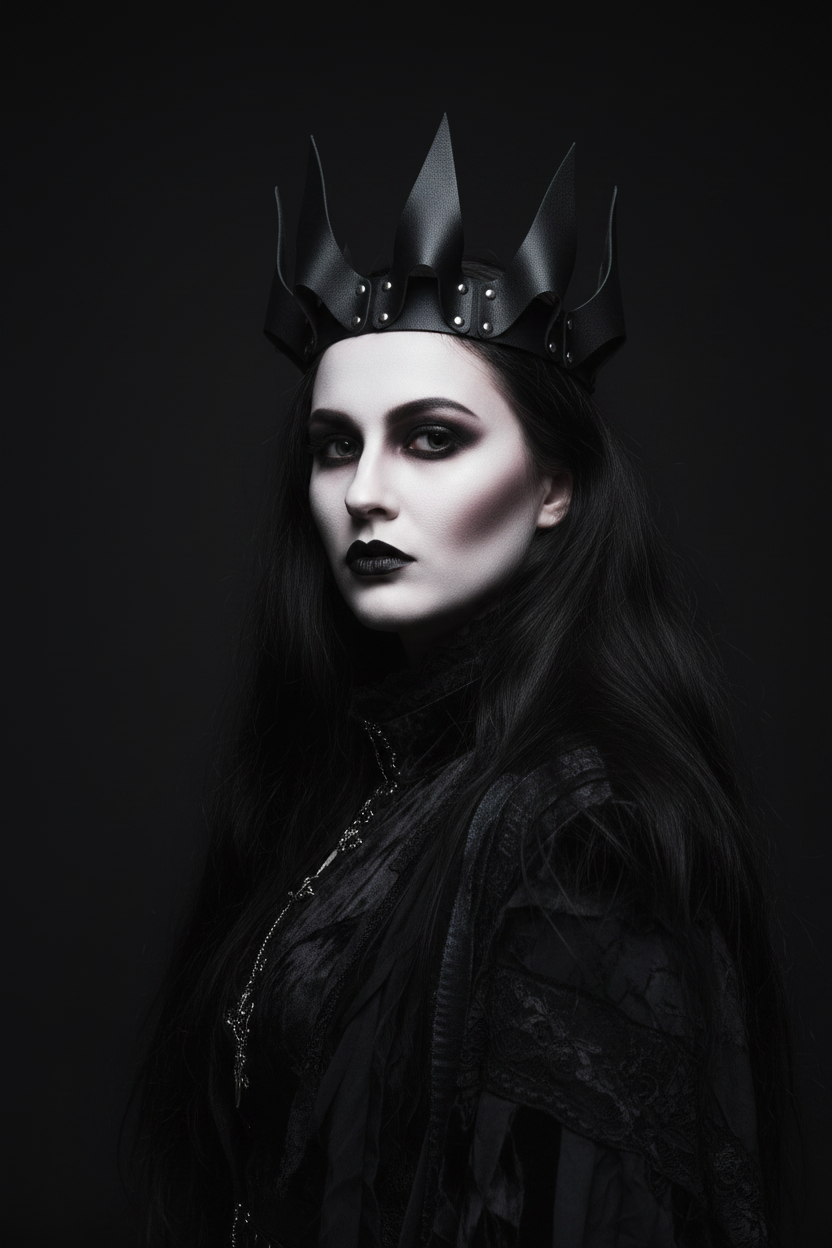 Midnight Vanguard Spiked Leather Crown