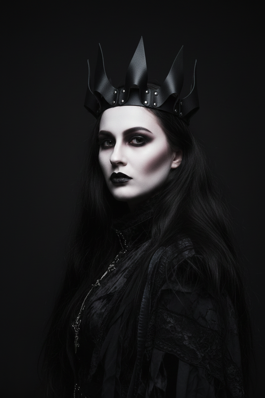 Midnight Vanguard Spiked Leather Crown