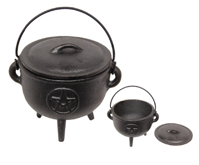 Cast Iron Pentacle Cauldron (12cm)