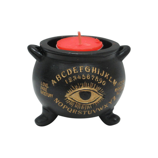 Black Cauldron Candle Holder - 8cm image 0