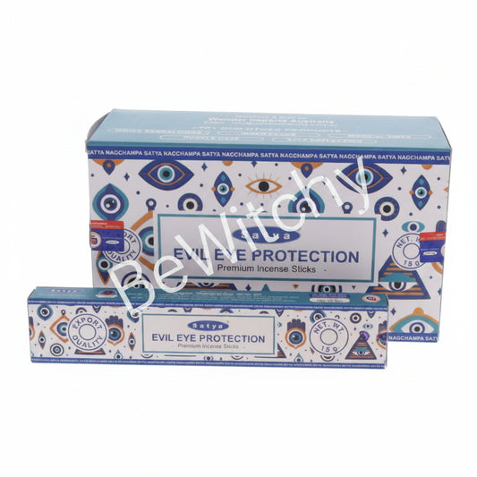 Satya Evil Eye Protection incense sticks packaging on a white background